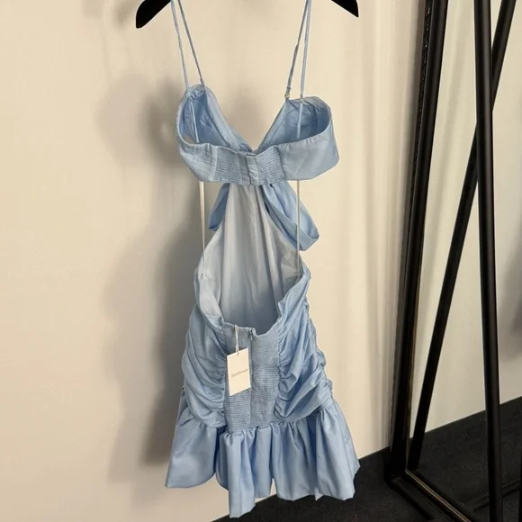 Zimmermann Bow Detail Mini Dress Blue Cutout Chic - Picture 4 of 11